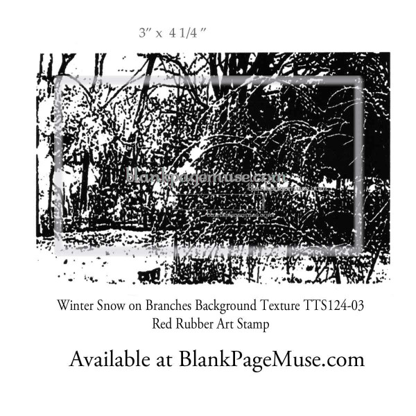 Winter Snow on Branches Background Texture Art Rubber Stamp TTS124-03