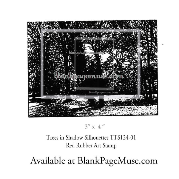 Trees in Shadow Silhouette Art Rubber Stamp TTS124-01