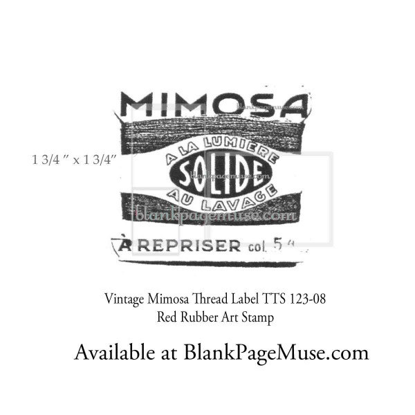 Vintage Mimosa Thread label Art Rubber Stamp TTS123-08