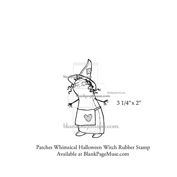 Patches Halloween Witch Art Rubber Stamp BPMPatch