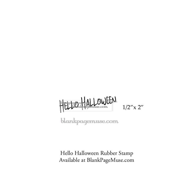 Hello Halloween Sentiment Art Rubber Stamp BPMHHal