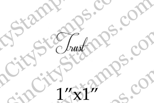 Trust Word Art Rubber Stamp