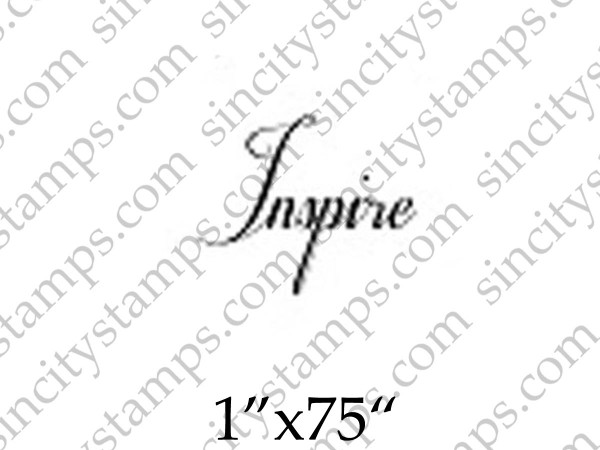 Inspire Word Art Rubber Stamp