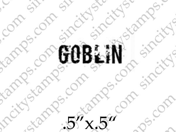 Goblin Halloween Word Art Rubber Stamp