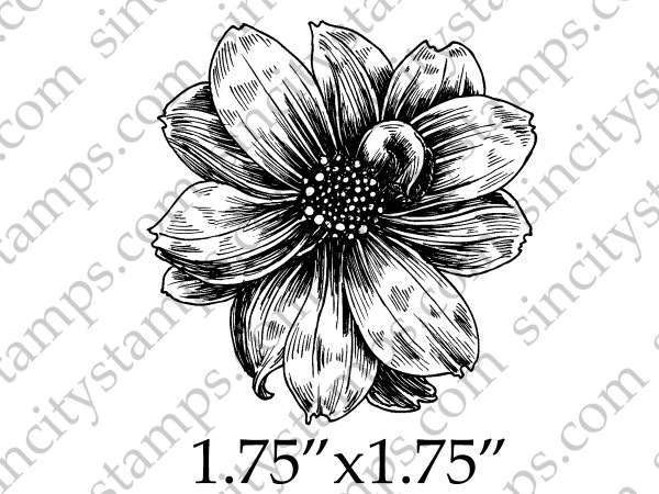 Flower Blossom Art Rubber Stamp by Terri Sproul SC33-8