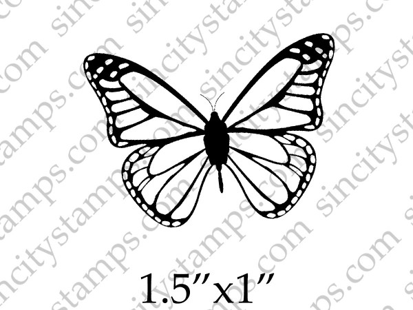 Butterfly Line Art Rubber Stamp by Terri Sproul SC85-10