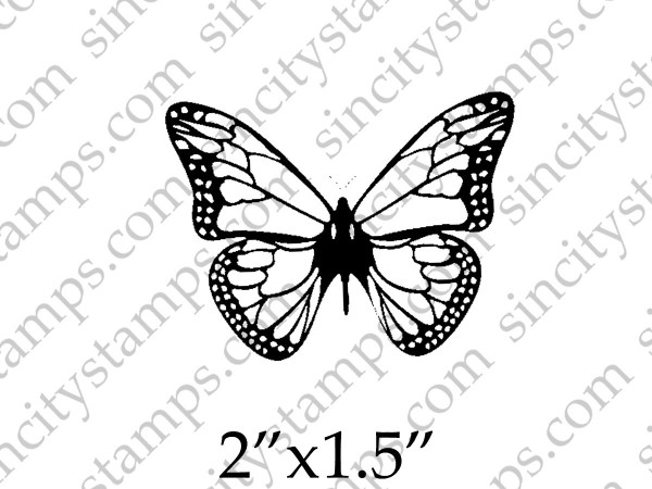 Butterfly Line Art Rubber Stamp by Terri Sproul SC85-11