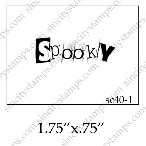 Spooky Word Art Rubber Stamp SC40-01