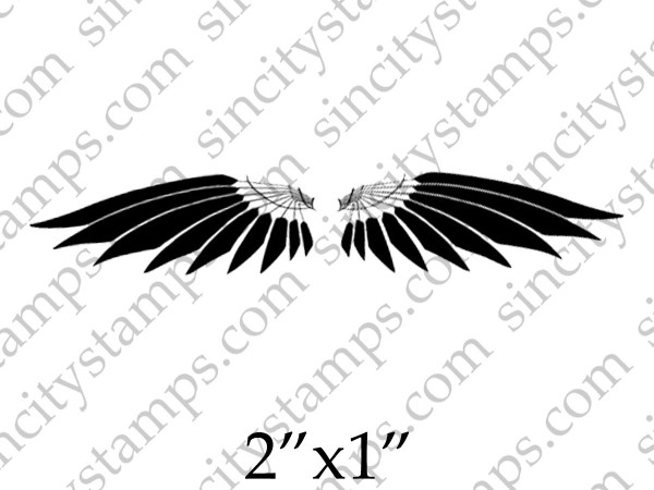 Wings Silhouette style Art Rubber Stamp SC46-8