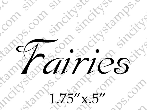 Fairies Word Art Rubber Stamp SC53-8