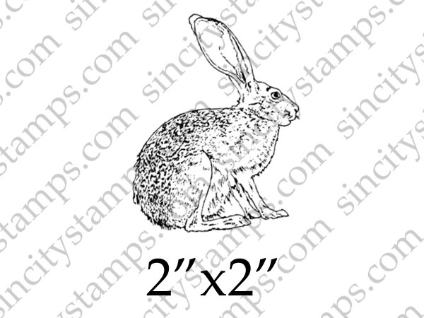 Jack Rabbit Animal Art Rubber Stamp SC74-2