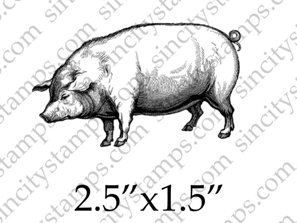 Hog Farm Animal Rubber Stamp SC74-8