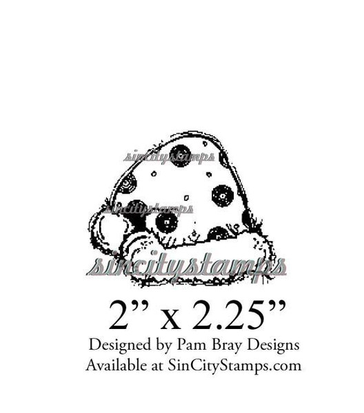 Winter Fuzzy Stocking Cap Art Rubber Stamp Pam Bray Designs SC47-04