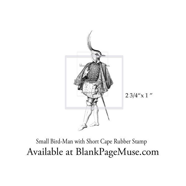Small Vintage Style Hybrid Mystical Character Bird Man Art Rubber Stamp BPM0203-03