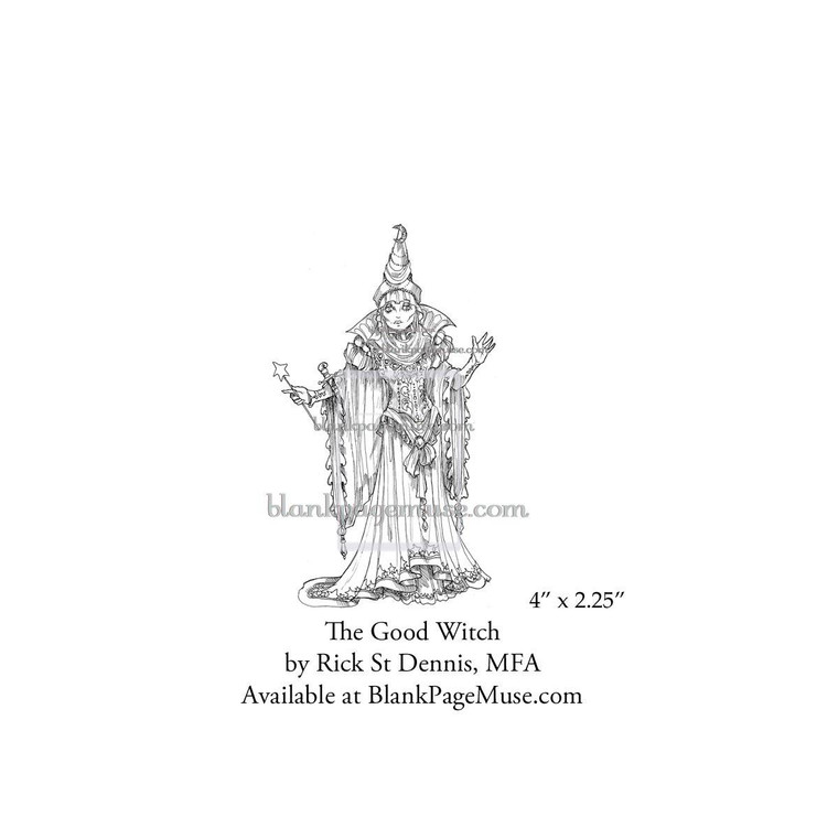 Glinda the Good Witch Art Rubber Stamp designed by Rick St Dennis RSDIBFS010-06