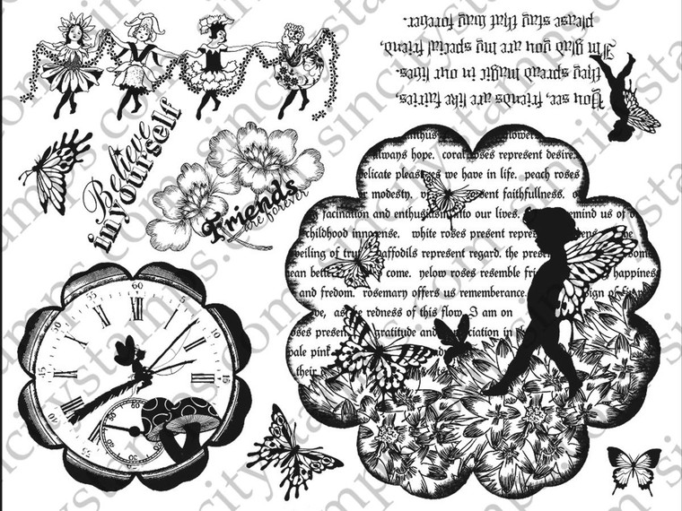 Fairies and Blossoms Rubber Stamp Set