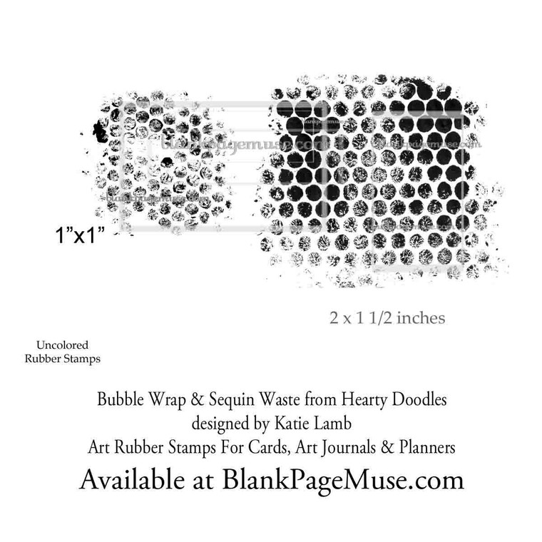 Bubble Wrap and Sequin Waste Texture Art Rubber Stamps designed by Katie Lamb scklb0001-02