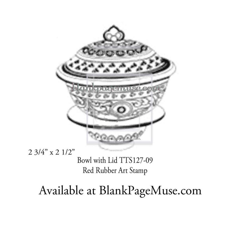 Fancy Bowl with lid Art Rubber Stamp TTS127-09
