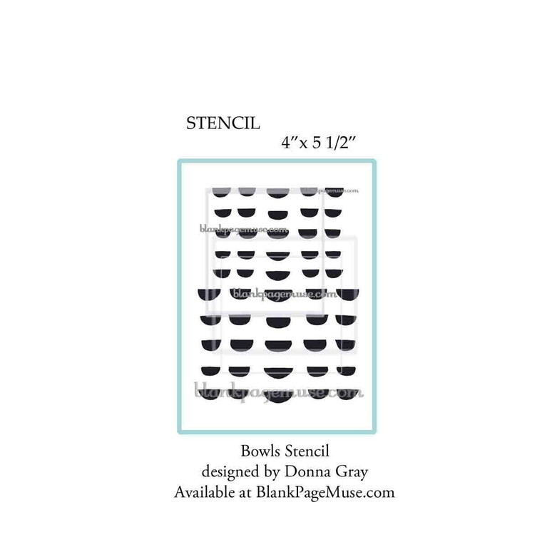 Cat Bowl Half Circle pattern stencil designed by Donna Gray DGBoSt