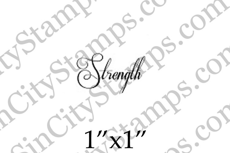 Strength Word Art Rubber Stamp