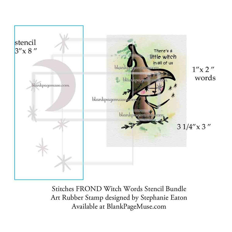 Stitches FROND Witch Words Stencil Bundle designed by Stephanie Eaton SEFroBn