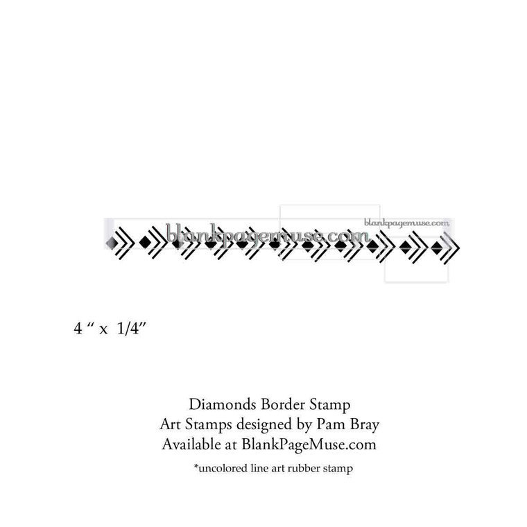 Diamonds Border Art Rubber Stamp Pam Bray Designs PBDia