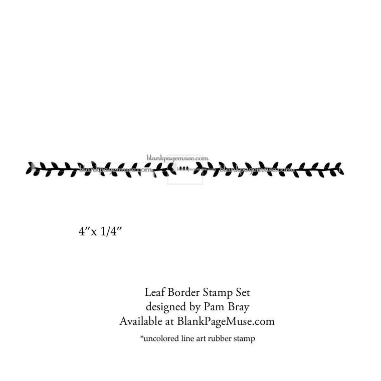 Leaf style Thin Border Art Rubber Stamp Pam Bray Designs PBLeaf