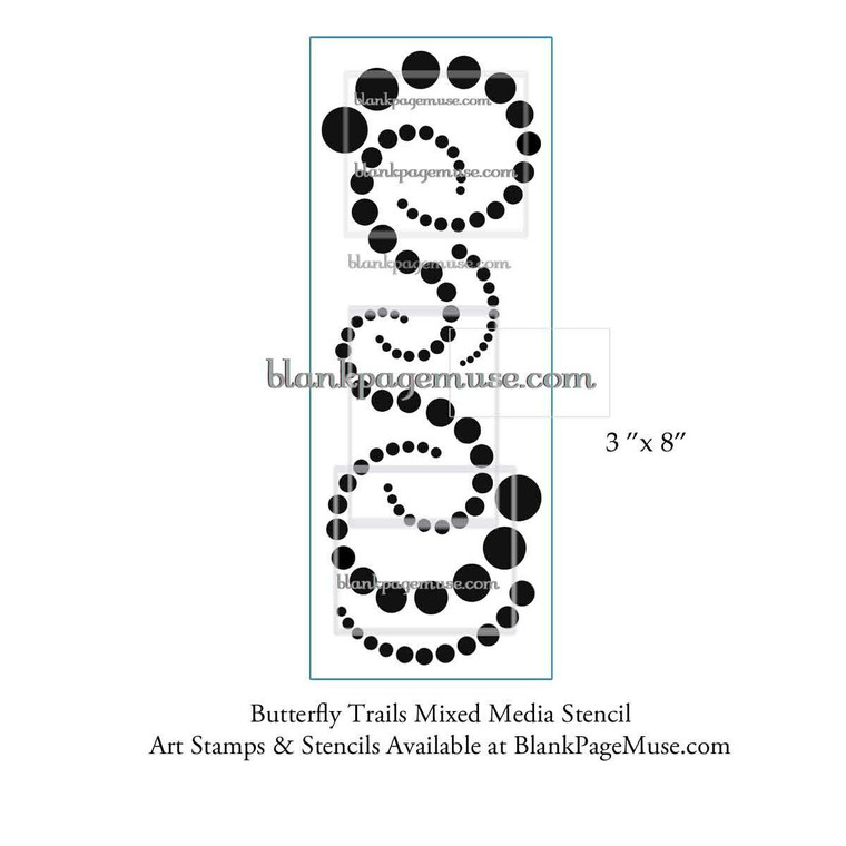 Butterfly Trails Circles patterns Mixed Media Stencil BPMSTtrails