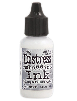 Reinker for Embossing Ink Pads Clear Distress Ink Tim Holtz Ranger
This is a squeeze bottle so you can reink your ink pad or use it for bulky or chunky heat embossing media directly by making a little puddle. Fun stuff!