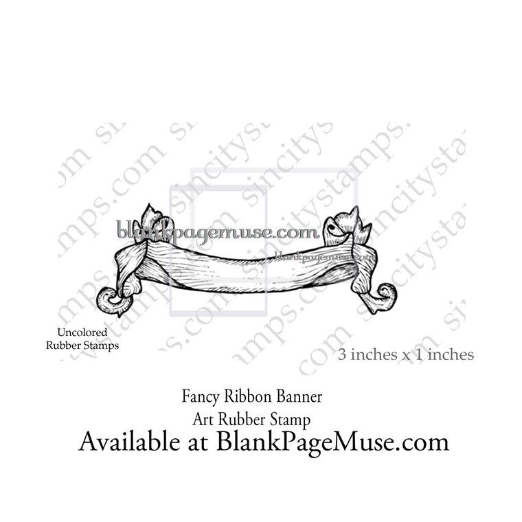 Fancy Ribbon Banner rubber stamp SC0068-05