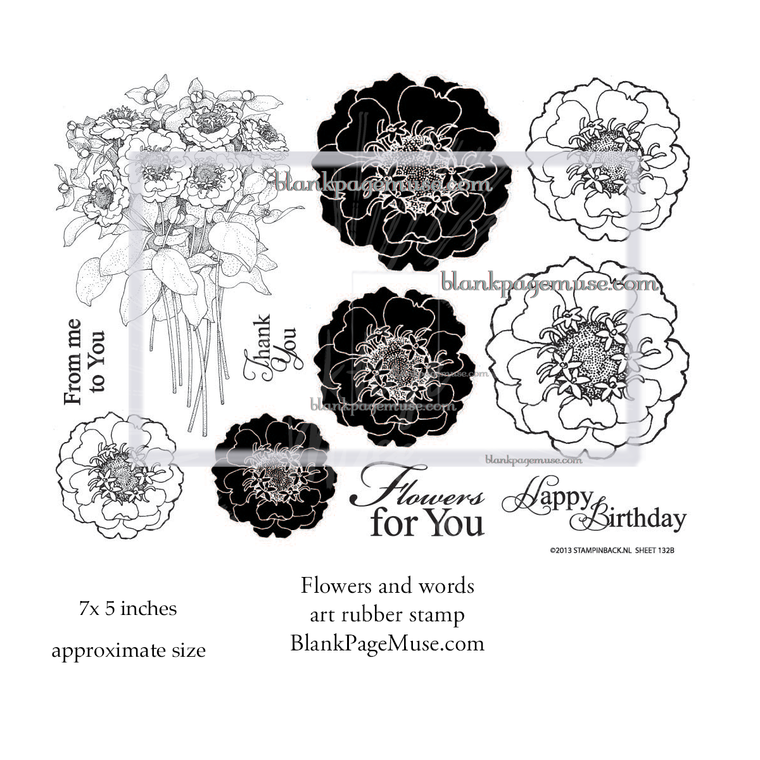 Florals Sheet Flowers for you Bouquet Happy Birthday Thank you SB132B