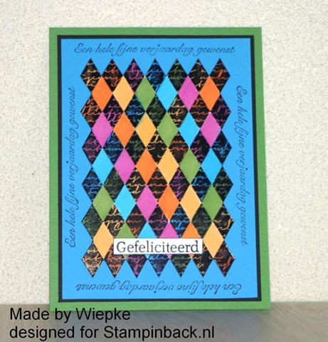 Typewriter typed letters with ink splats, Diamonds pattern art rubber stamps SB147A
