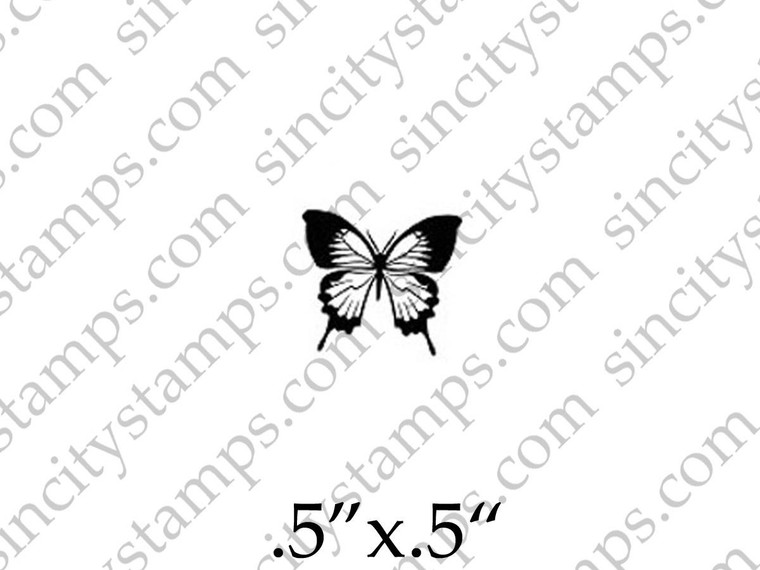 Small Butterfly Mini Art Rubber Stamp