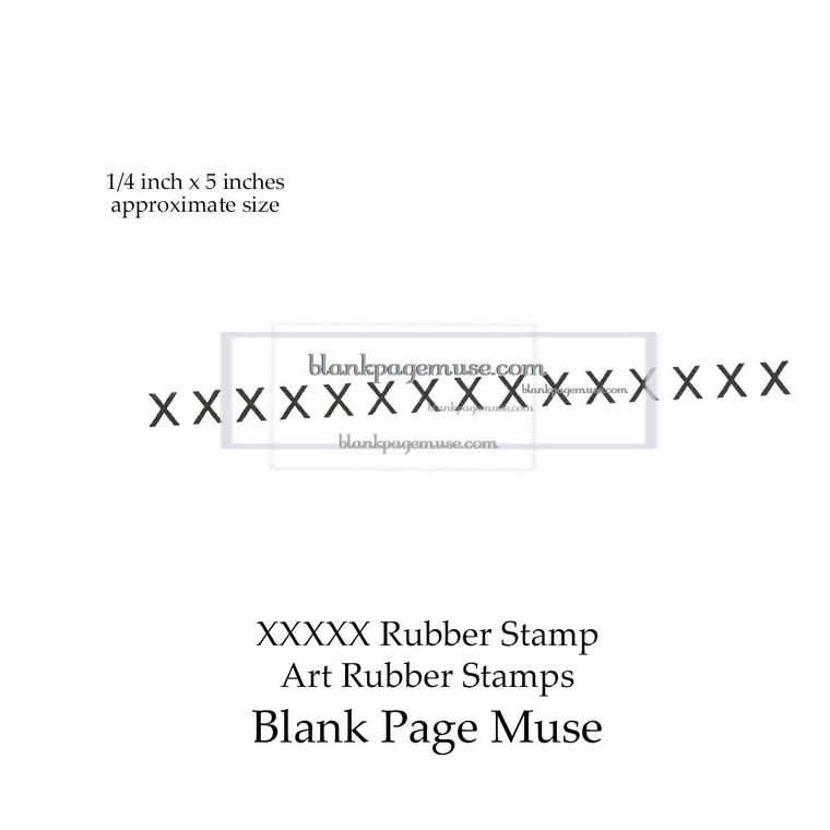 long narrow border or texture stamp. Image is a series of X repeated. Art rubber stamp