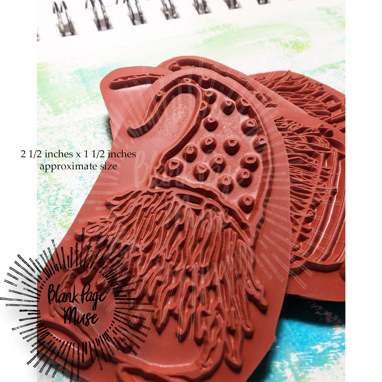 blank page muse art rubber stamp gnome with dotted hat 