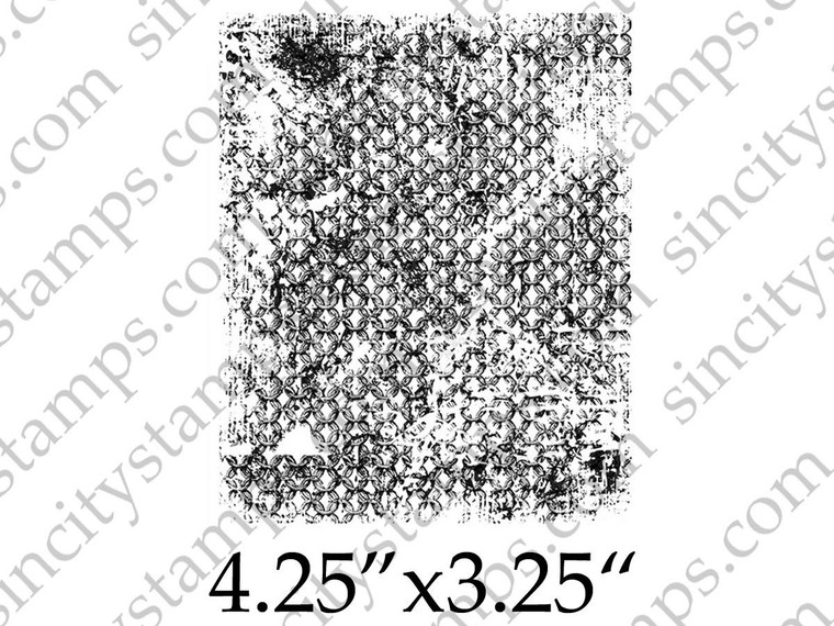 Distressed Chain Link Steampunk Background Rubber Stamp