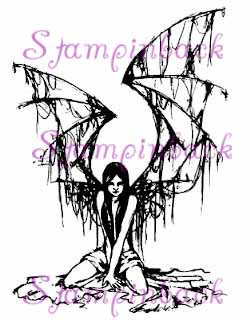 From Heaven Angel - SMALL Angel Kneeling Tattered Wings SB71-02 1