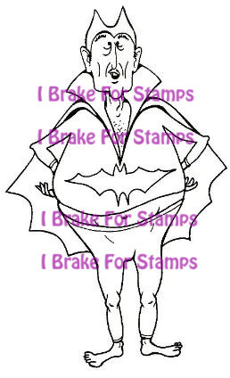 Got Fangs? Bat Costume Humorous Senior rubber stamp