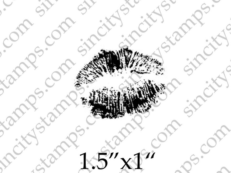 Lips Small Art Rubber Stamp