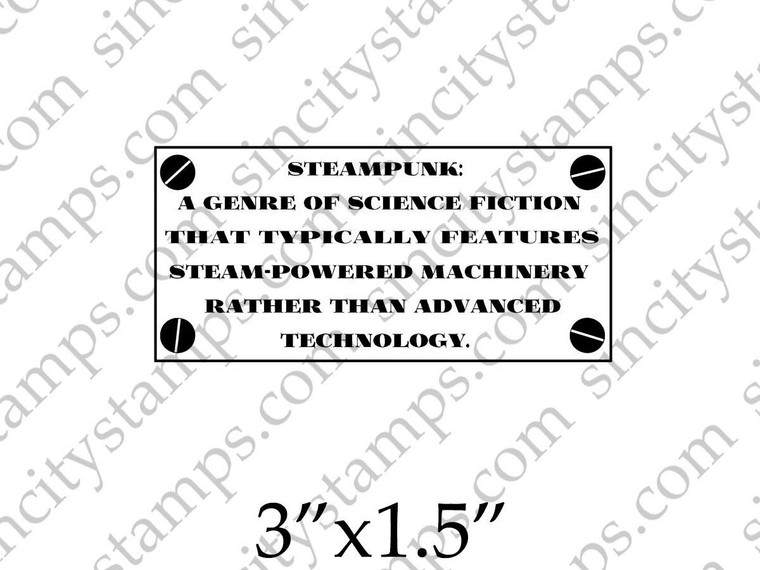 Steampunk Definition Phrase Rubber Stamp