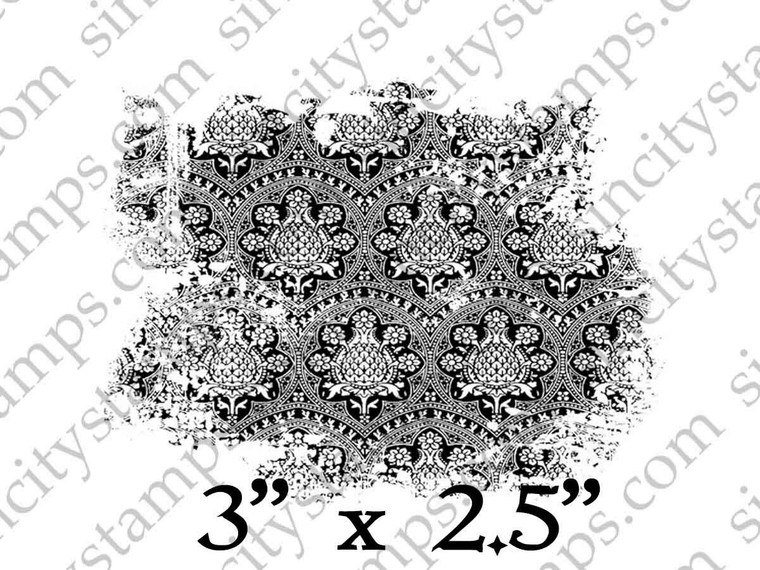 Lacey Pattern Distressed Art Rubber Stamp by Terri Sproul SC24-01