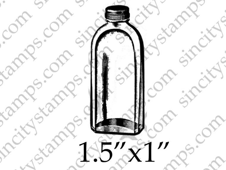 Small Bottle Clear Rubber Stamp