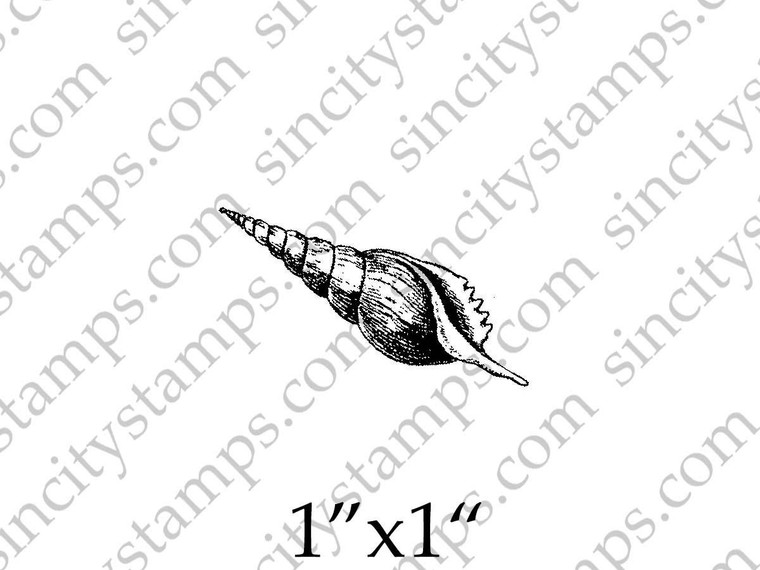 Cone shaped Seashell Rubber Stamp