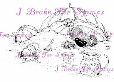 Beach Umbrella Shy Bear