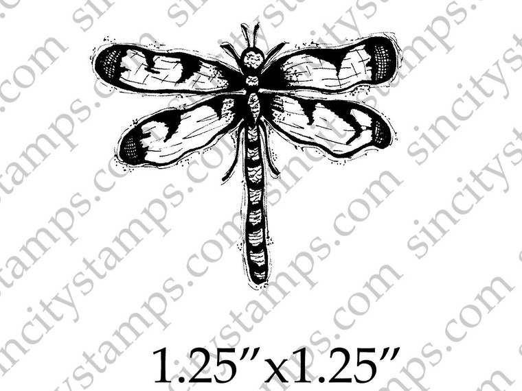 Small Dragonfly Top View Rubber Stamp by Pam Bray Designs