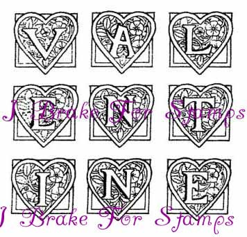 Valentine Letter Squares