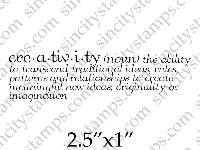 Creativity Definition Word Phrase Rubber Stamp by Terri Sproul