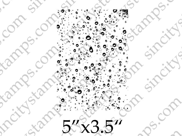 Waterdrops Background Rubber Stamp