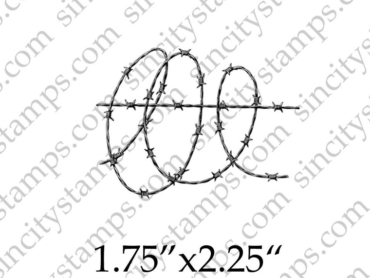Barbed Wire Coil Texture Rubber Stamp