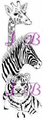 Giraffe, Zebra, Tiger Trio